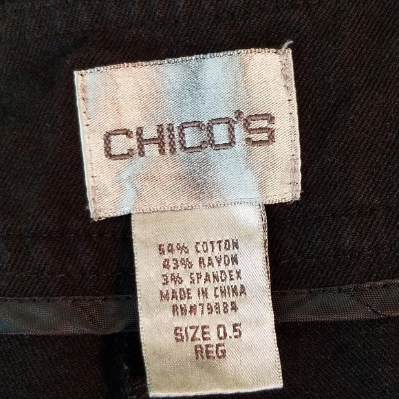 Chico’s Womens SZ 0.5 6 Dress Pants Trousers Pant Solid Black High Rise Stretch - Picture 8 of 9